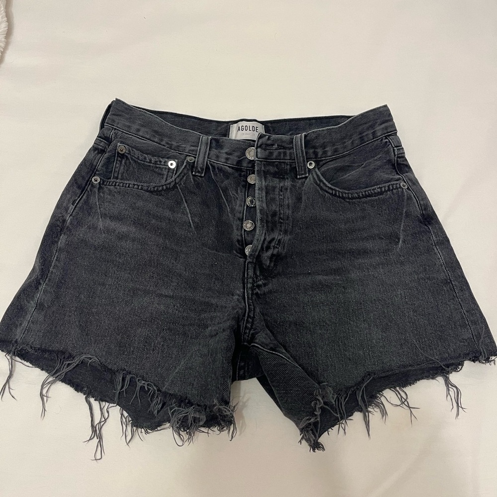 Agolde Black Jean Shorts